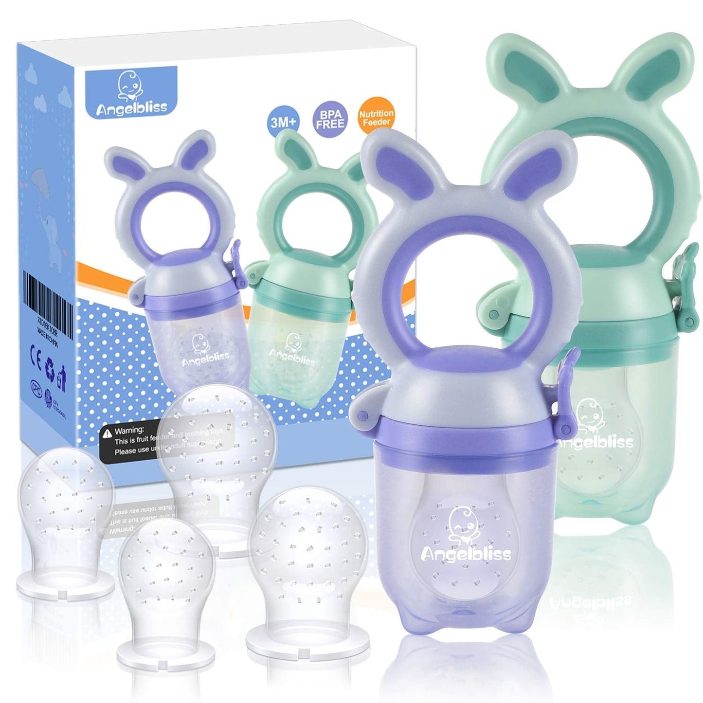 Tétine Pour Bébé/Tétine à Fruit/Tetine Grignoteuse Bebe/Tétine D'alimentation Pour Bébé - Toy de Dentition Pour Bébé, Sans BPA (Pack of 2)