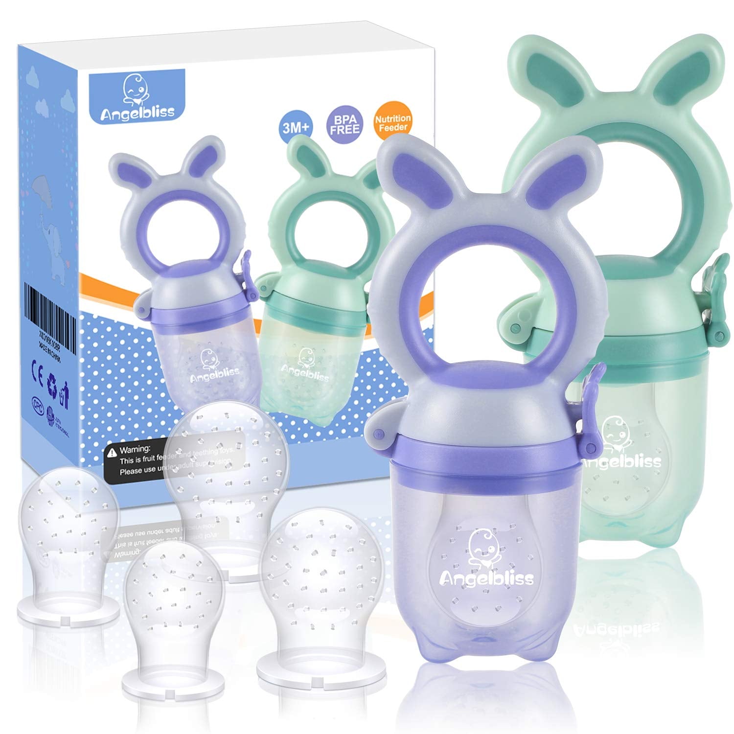 Tétine Pour Bébé/Tétine à Fruit/Tetine Grignoteuse Bebe/Tétine D'alimentation Pour Bébé - Toy de Dentition Pour Bébé, Sans BPA (Pack of 2)
