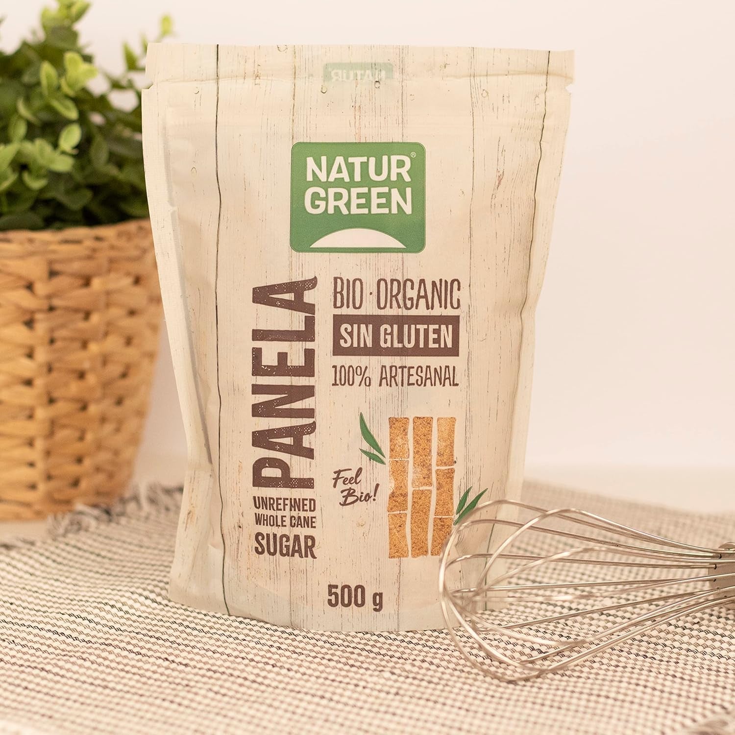 - Organisk kristalliserad panel, rent socker, ekologiskt sötningsmedel, naturlig sockerrörsjuice - 500 g, paket med 12 sötningsmedel Naty Shop