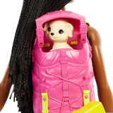 Barbie HDF74 Twin Pack Doll! Brooklyn Camping Doll (brunett med flätade pigtails, ca 29cm) med valp, ryggsäck, sovsäck, 10 campingtillbehör, present till barn från 3 år och uppåt