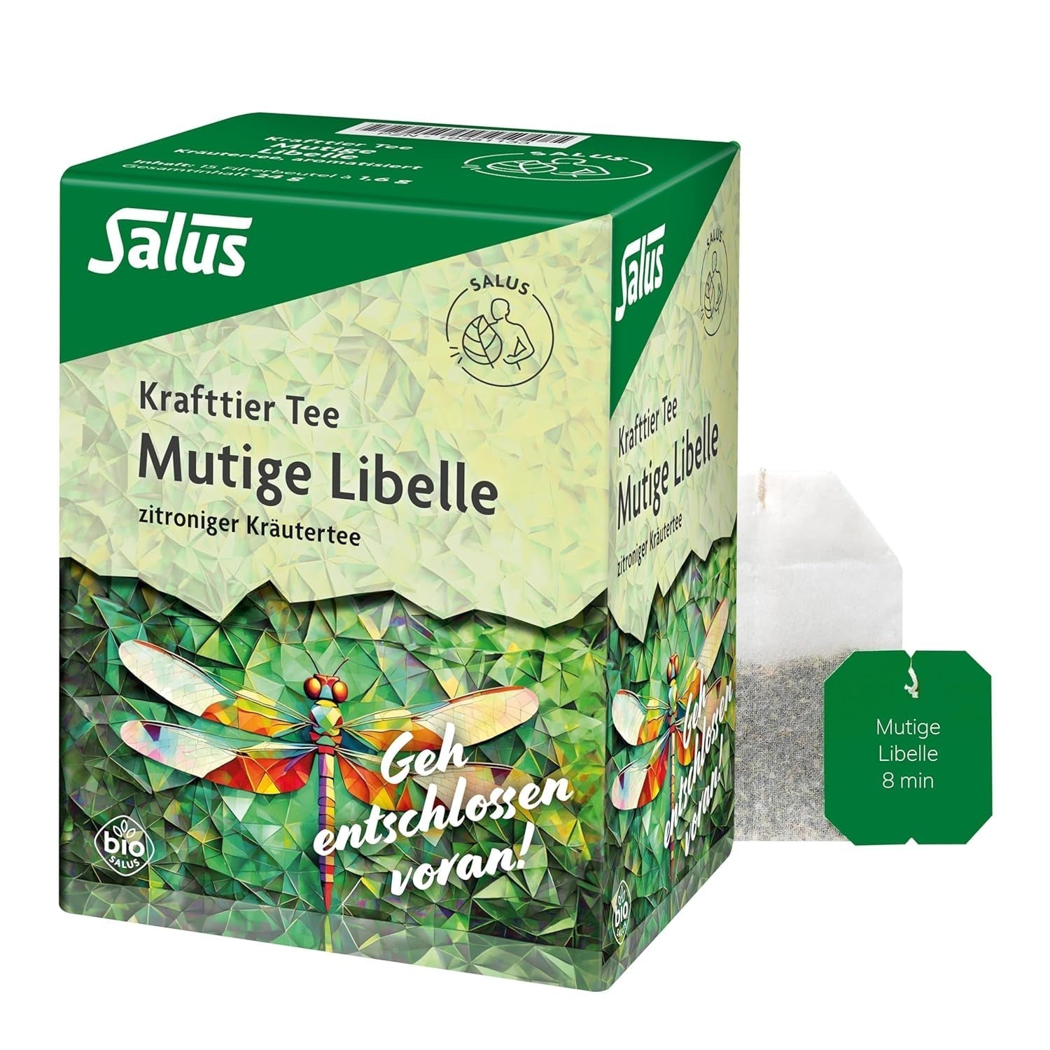 Salus - Krafttier Tea - Brave Dragonfly - 1X 15 filterpåsar (24g) - Örtte med citronsmak - Med johannesört - Smaksatt - Bio