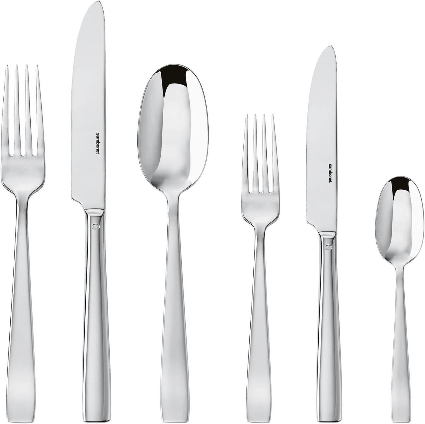Sambonet 62512-83 platt monoblock bestickset, 36 delar, 18/10 rostfritt stål, diskmaskinssäker kök Naty Shop