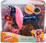 Simba 109483043 - Mia and Me Starry Unicorn 25 cm, leksakshäst med Glow-in-the-Dark-stjärnor på kropp och hårborste, 3+