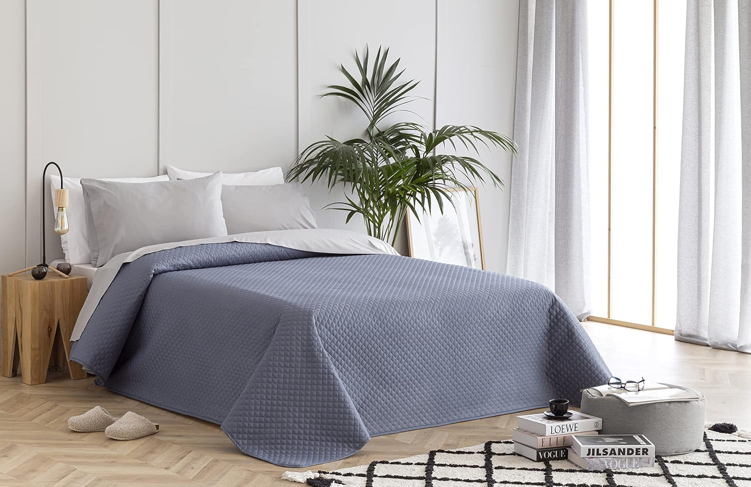 Todocama Fine Boutique Överkast med Diamantmönster Vår Sommar Höst Vinter 100 % Extra Mjukt Mikrofiber Multifunktionellt Överkast 105-200 X 260 cm Beige Sängar och filtar Besuche den Todocama-Store Mörkgrå Cama 80/90 - 180X260Cm