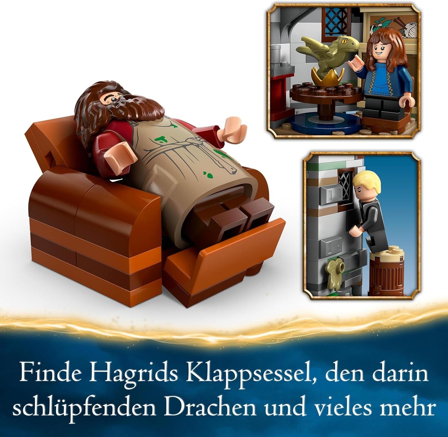 LEGO Harry Potter Hagrid's Hut: Ett oväntat besökset med 5 minifigurer och 2 djurfigurer, present för kvinnor och män, magisk äventyrsleksak, fantasiset 76428 Byggset Beuche den LEGO-Store