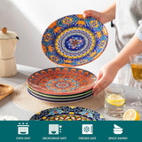 Mattallrik set för 6 personer, vancasso KRVI tallrik set för 6 personer, tallrik set Ø 27 cm, diskmaskin och mikrovågssäker, pastatallrikar, frukosttallrikar, tårtfat