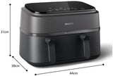 Philips Airfryer Dual Basket 3000-serien, 9L, 2 korgar, 2 diskar klara samtidigt, Rapidair-teknik plus varmluft Vitvaror Naty Shop