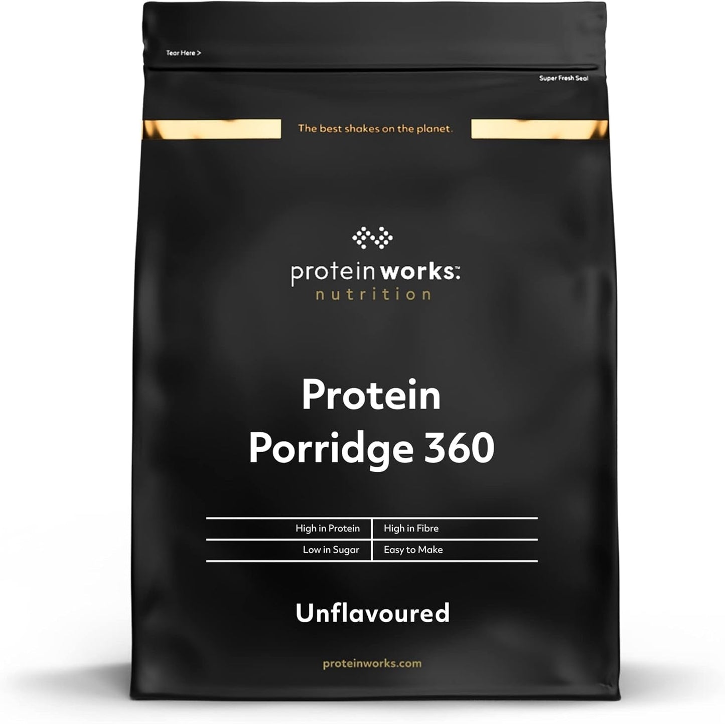 Protein Works - Protein Porridge 360​| Myt Ytterligare vitaminer och mineraler | Proteinreiches Frühstück | Kalorienarme Haferflocken | 13 portioner | Natürlich | 1 kg spannmål Naty Shop Standardtitel