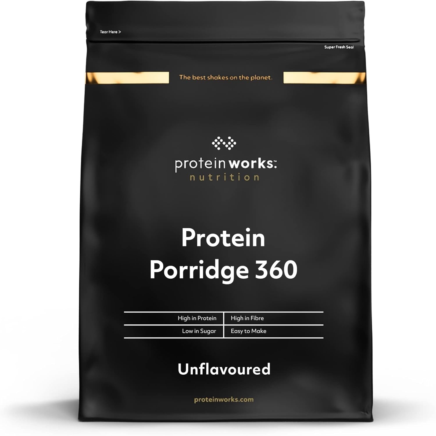Protein Works - Protein Porridge 360​| Myt Ytterligare vitaminer och mineraler | Proteinreiches Frühstück | Kalorienarme Haferflocken | 13 portioner | Natürlich | 1 kg spannmål Naty Shop Standardtitel