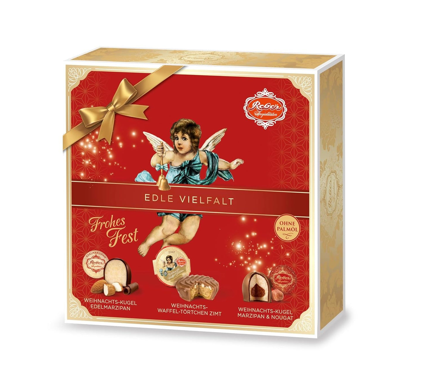 Reber Mozartkulor med mörk choklad, 6-pack med marsipan och nougat, vegansk - 1 x 120 g