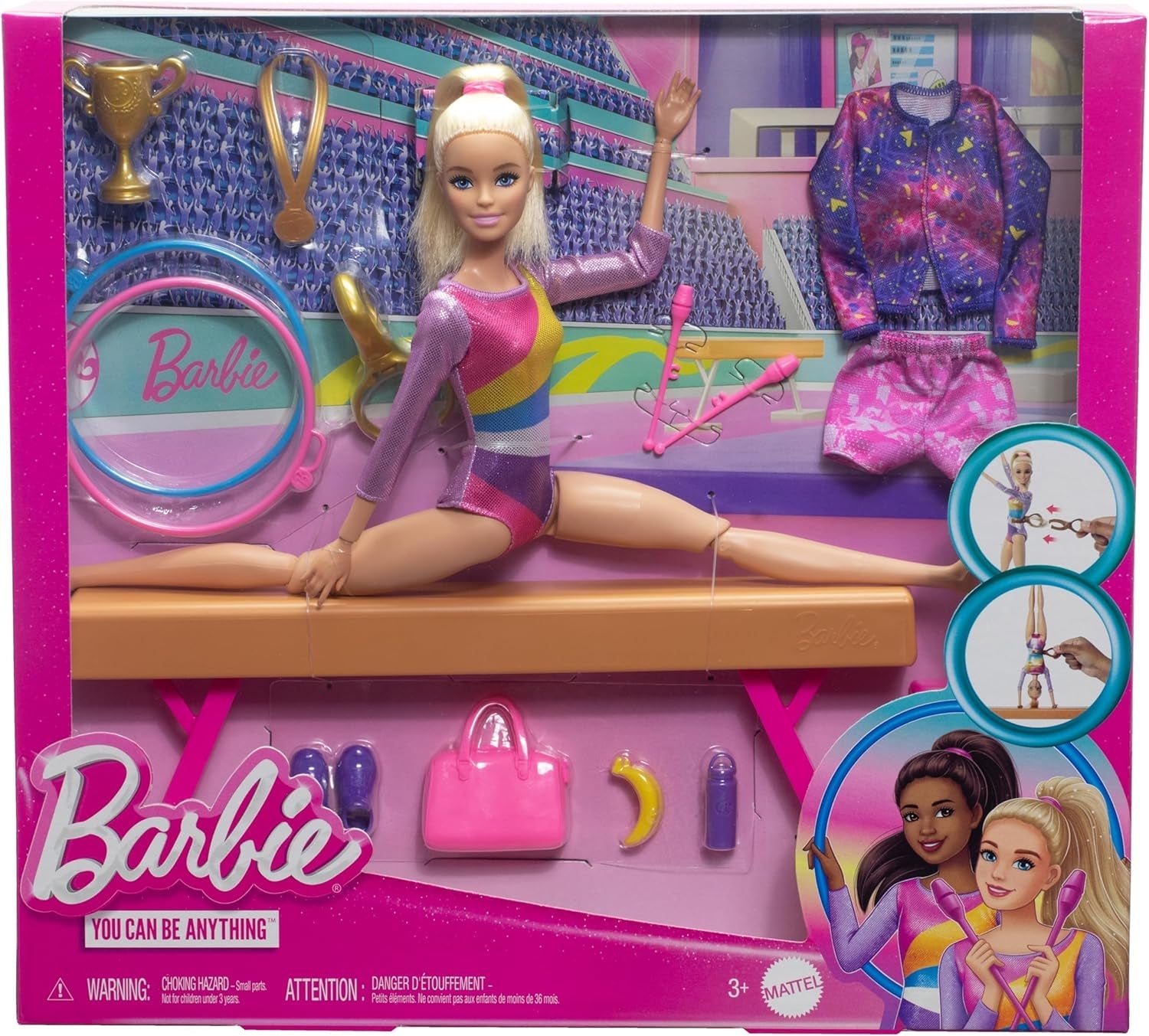 Barbie Gymnastik Roligt lekset med balansstråle och 10+ temastycken för vinnande berättelser, HRG52