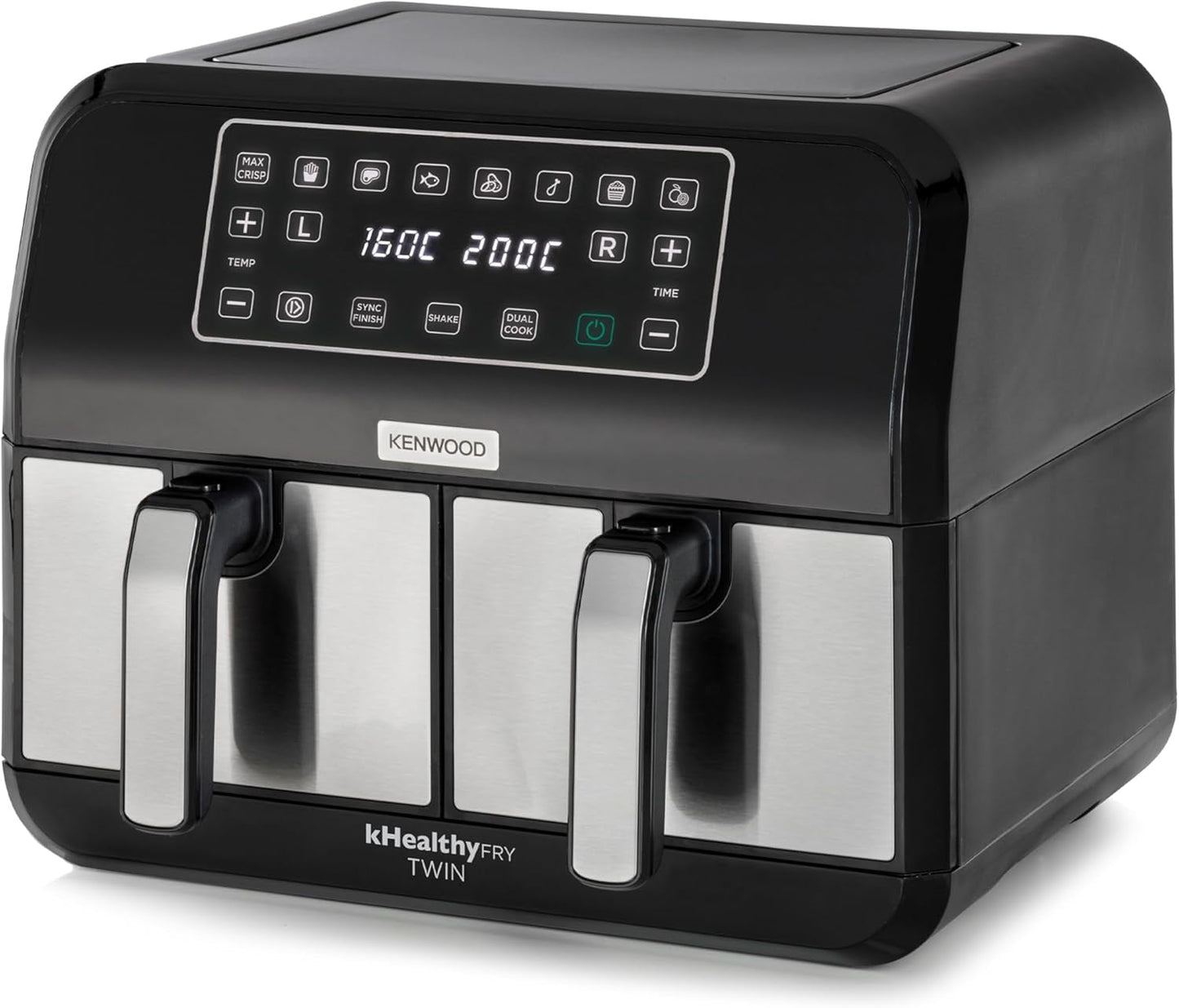 Kenwood Khealthy Twin Airfryer, 8L (2X4L), dubbelkammare, 8 program, Dual Cook & Sync Finish-funktion, pekskärm Vitvaror Naty Shop Standardtitel
