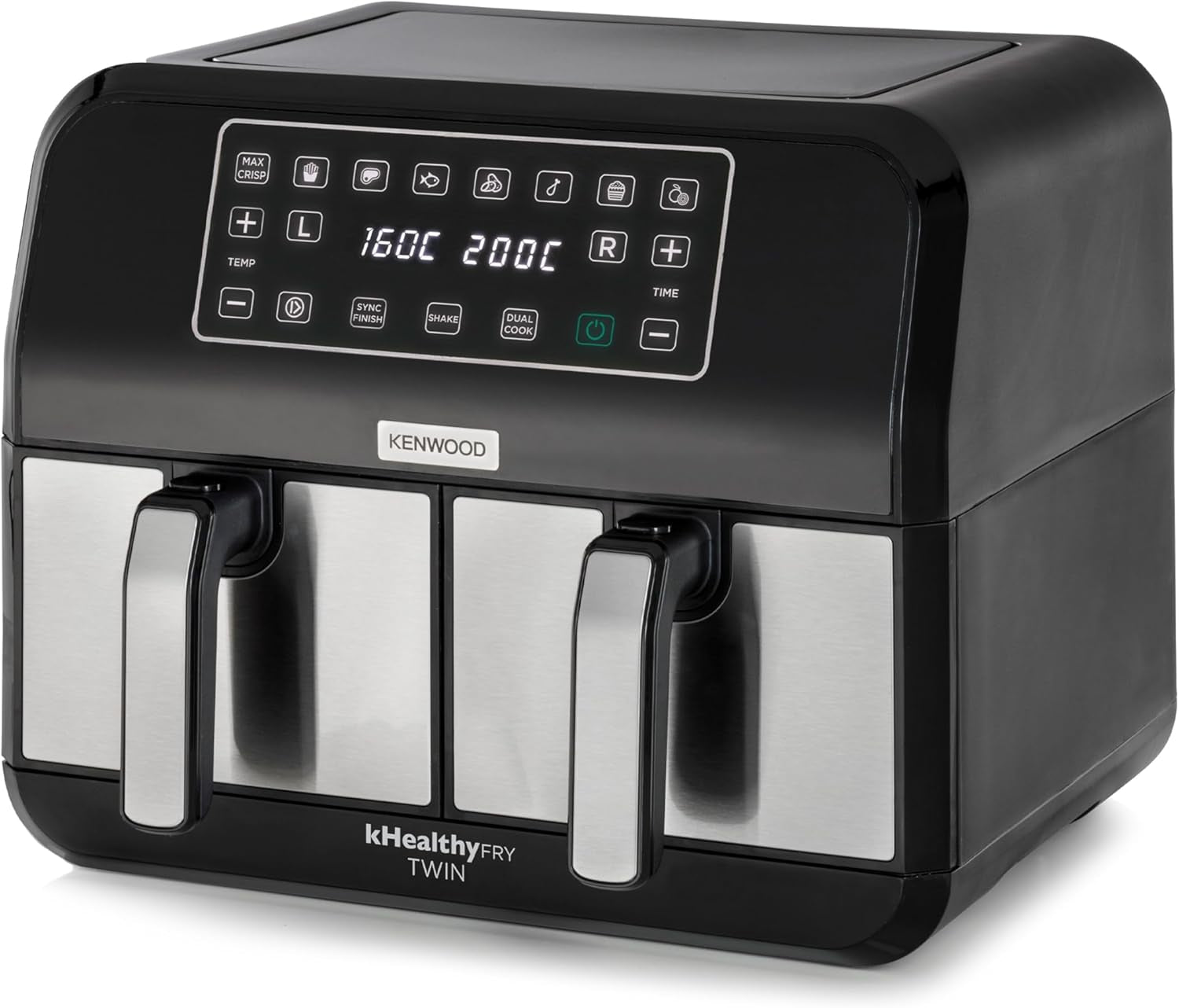 Kenwood Khealthy Twin Airfryer, 8L (2X4L), dubbelkammare, 8 program, Dual Cook & Sync Finish-funktion, pekskärm Vitvaror Naty Shop Standardtitel
