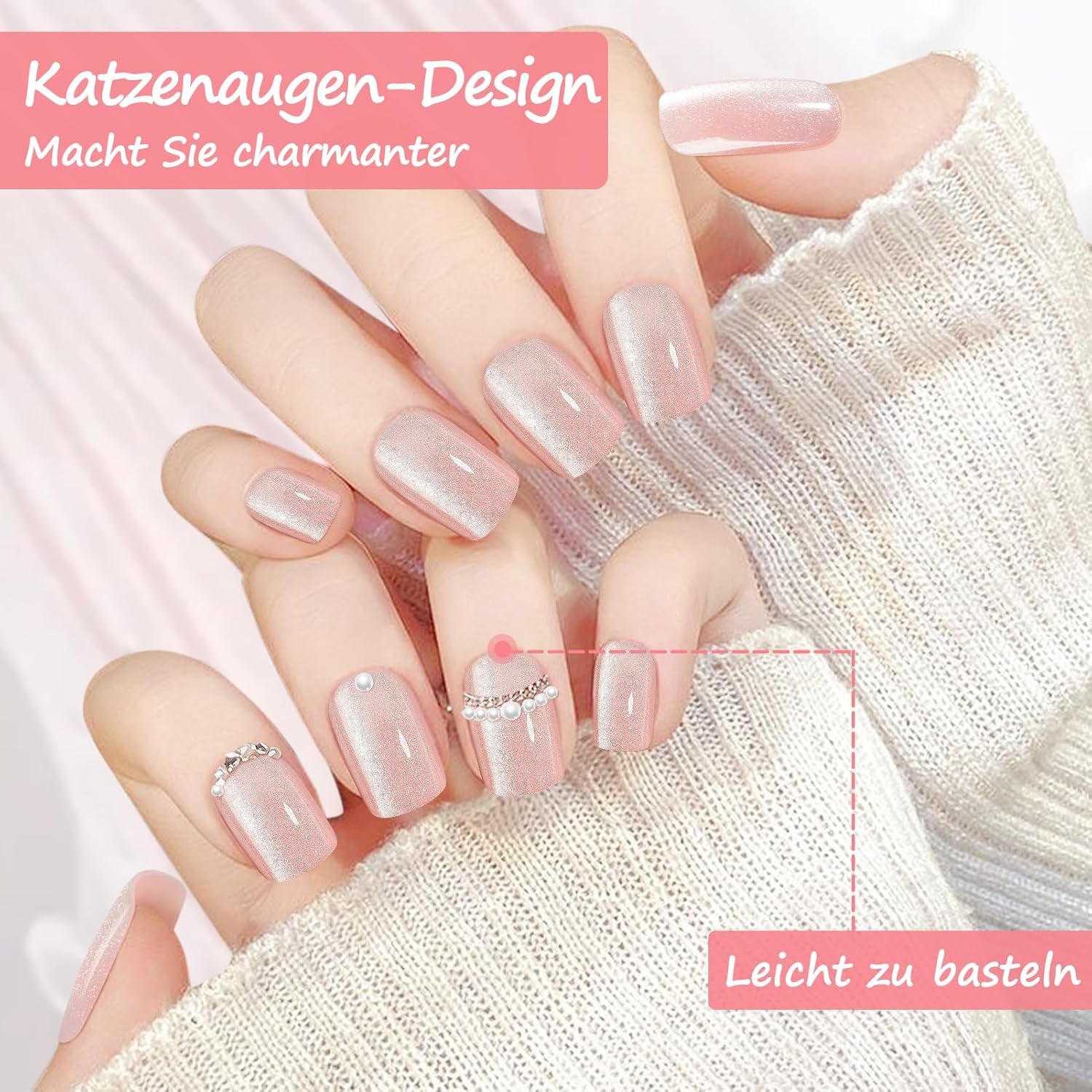 Kiiwah 48st korta fyrkantiga naglar Rosa konstgjorda naglar lim på korta nagelspetsar falska nagelspetsar