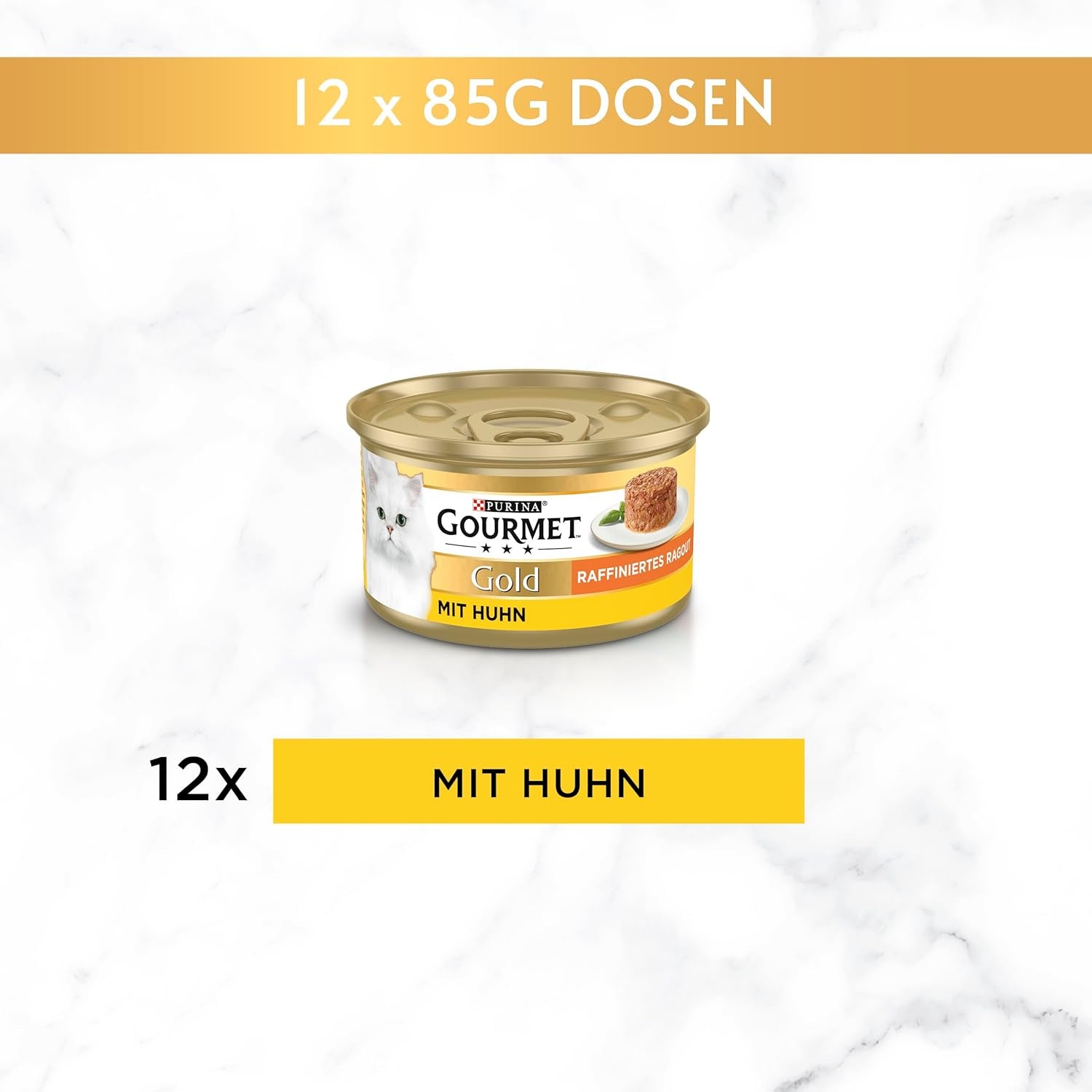 Gourmet guld raffinerad Ragout kyckling våt kattmat 12-pack (12 x 85 g)