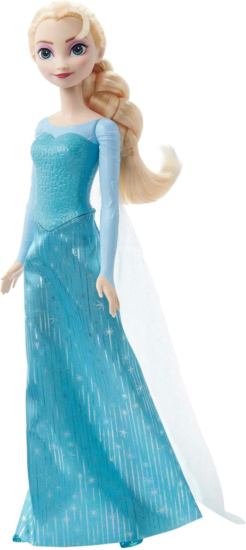 Elsa Mattel Disney Frozen Doll, Frozen Doll, Kambart blont hår, Positionerbara, Avtagbara Skor, Disney Presenter, Leksak 3+, HLW47