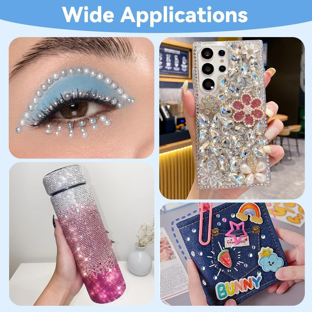 Harz Strasssteine ​​4200Pcs Strass Kristalle 1Mm-5Mm Gemischte Kinder Bastelsachen Kit Mit Strass Mit Picking Pinzette Und Stift Für DIY Nägel Kleidung Kunsthandwerk Gemischt Becher Party (A)