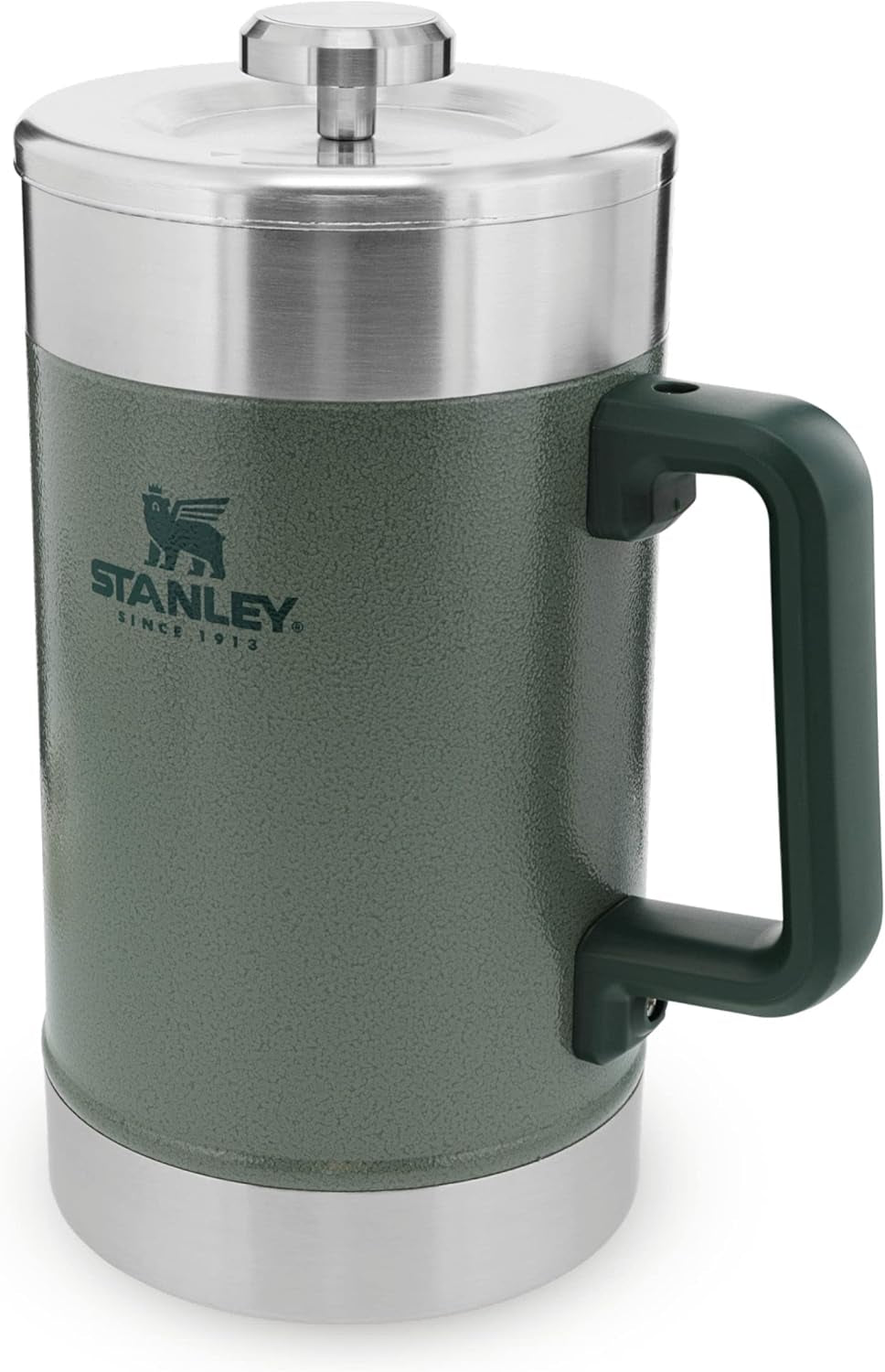 STANLEY Classic Stay Hot Coffee Press 1,4L Hammertone Green - Håller kaffet varmt i 4 timmar - Minimalt sediment - Integrerad kaffepress i rostfritt stål - BPA-fri - Tål diskmaskin