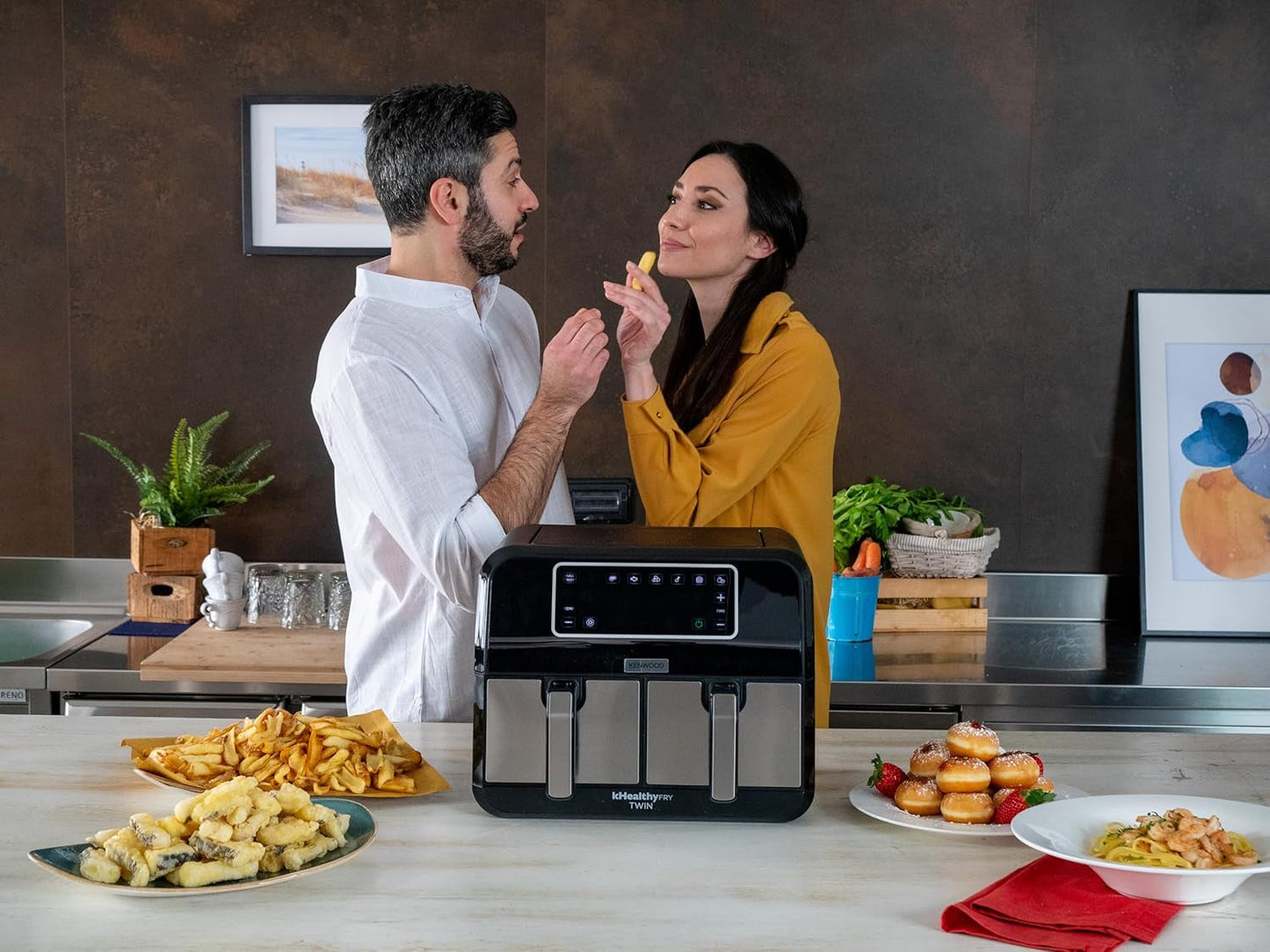 Kenwood Khealthy Twin Airfryer, 8L (2X4L), dubbelkammare, 8 program, Dual Cook & Sync Finish-funktion, pekskärm Vitvaror Naty Shop