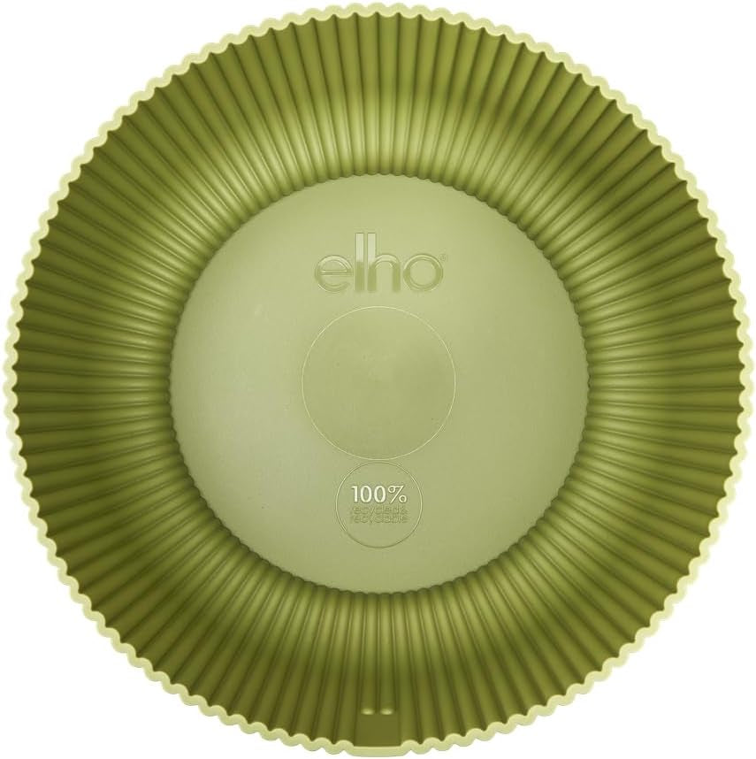 elho Vibes Fold Bowl 25 - Blomkrukor inomhus - 100% återvunnen plast - Ø 24,9 x H 12,1 cm - Grön/Ferngrün