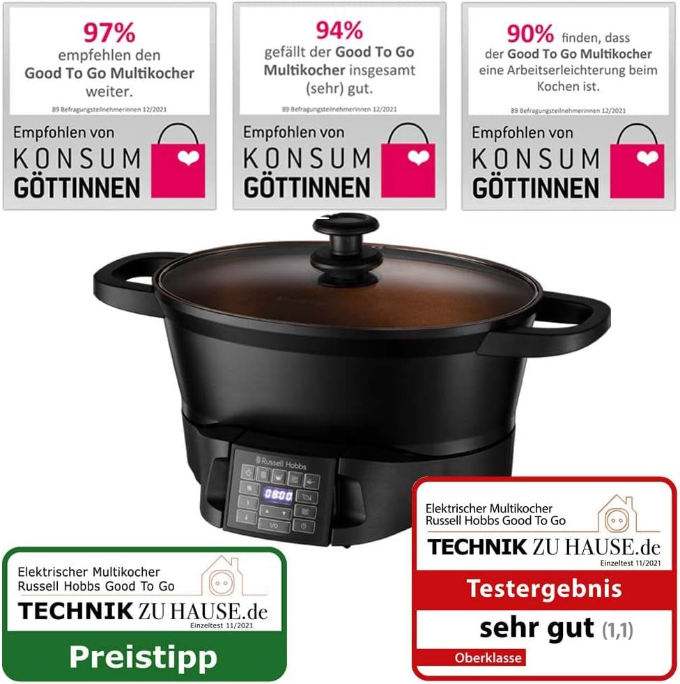 Multicooker Russell Hobbs 6,5L, digital display, 8 matlagningsfunktioner Slow Cooker Naty Shop