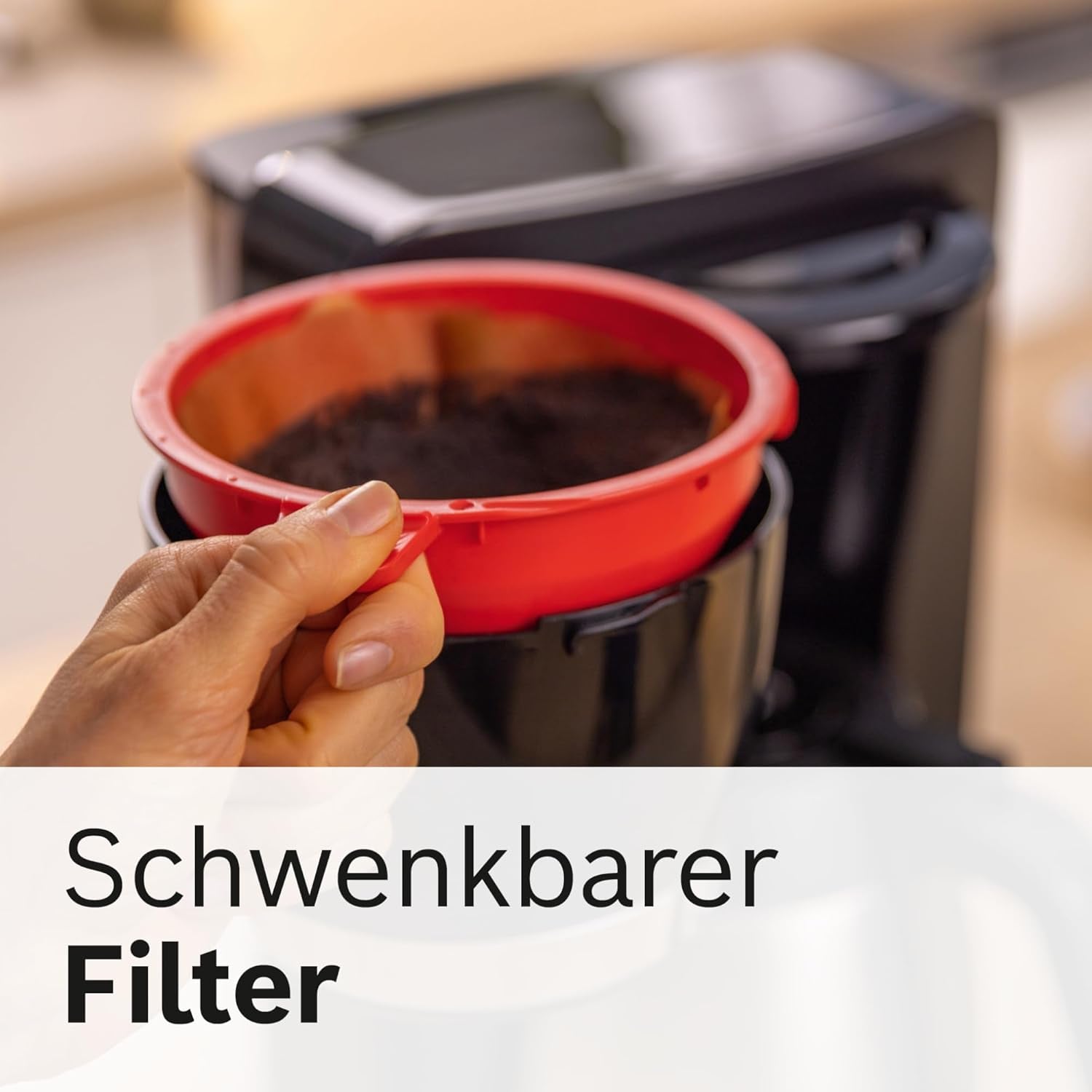 Bosch MyMoment TKA6M273 Filter Espressomaskin, 1L termokanna, 8-12 koppar, Anti-droppsystem, Roterande filterhållare, Avkalkningsprogram, Avtagbar vattentank, 1200 Watt, Mattsvart
