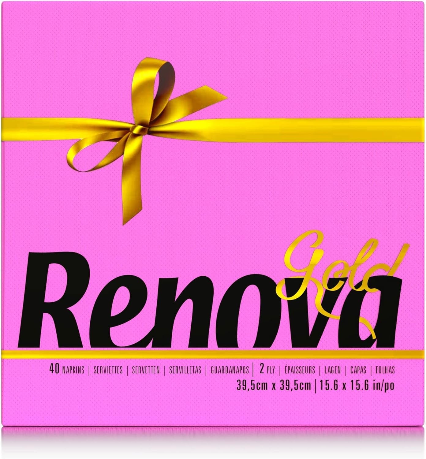 Renova pappersservetter, Fuchsia, 40 servetter, stora, 2 lager