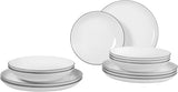 Seltmann Weiden servisset 001.737148 Lido - 6 mattallrikar + 6 bakgrundstallrikar - 12 delar - Black Line