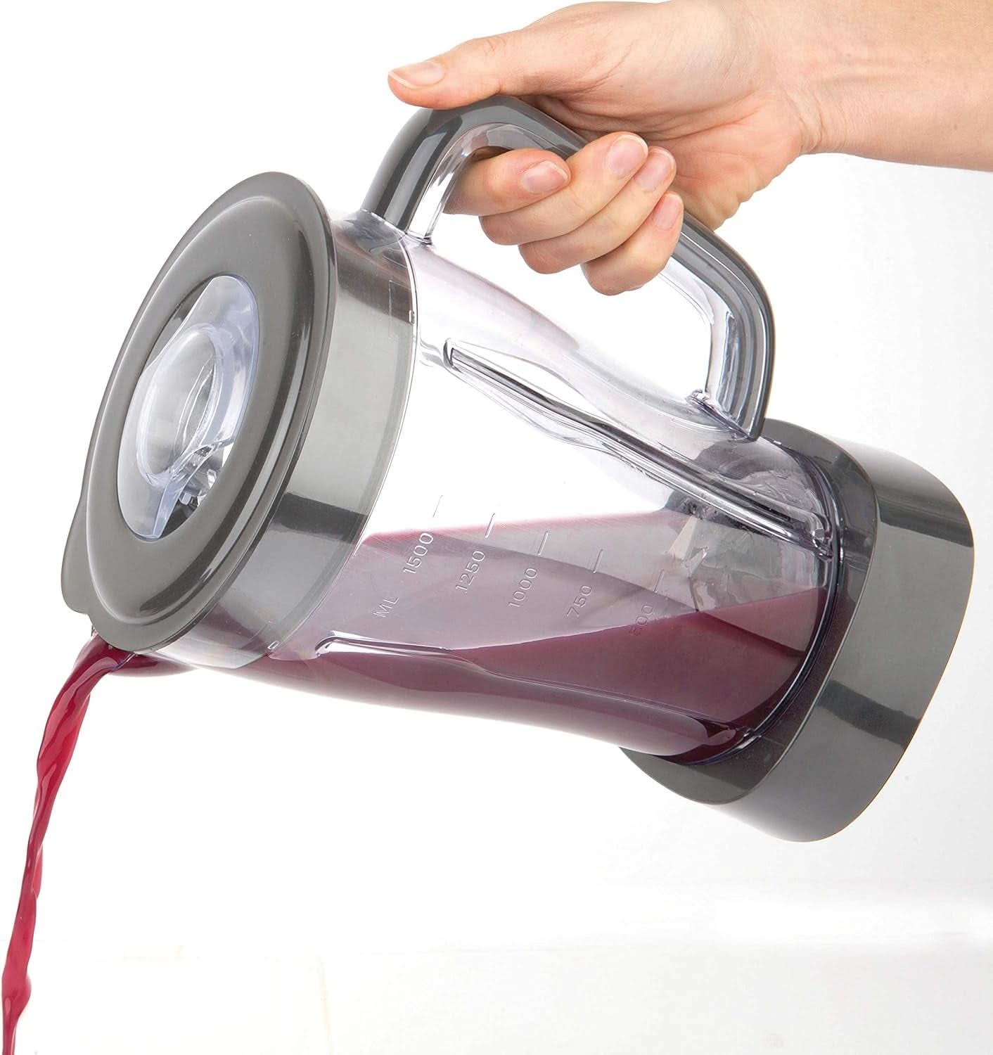 BLACK+DECKER Stativblandare | 500W | 2 hastigheter | Pulsfunktion | Glaskrug | 1,5L | Edelstahlmesser Mit 4 Klingen | Herausnehmbar Und Leicht Zu Reinigen | Weiß Und Grau Kitchen Naty Shop