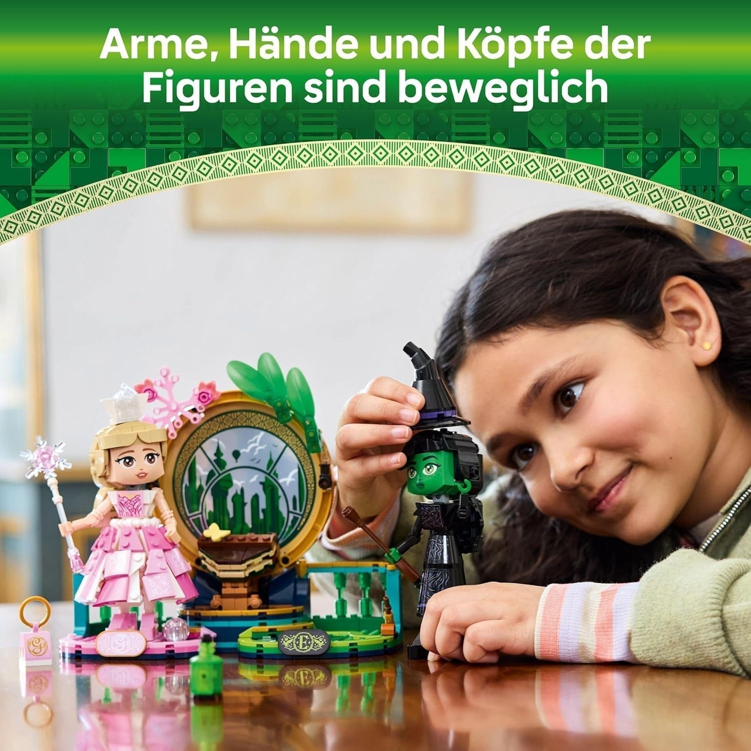 LEGO Wicked Elphaba och Glinda dockor - häxor från Oz samlarfigur leksak - kreativ present till flickor över 10 och fans av filmen - 75682 Byggset Besuche den LEGO-Store