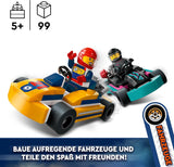 LEGO City Go-Karts med förare, set med 2 minifigurer förare och racerbilar, billeksak för 5 år gamla pojkar och flickor, rolig present för barn 60400 Byggset Besuche den LEGO-Store