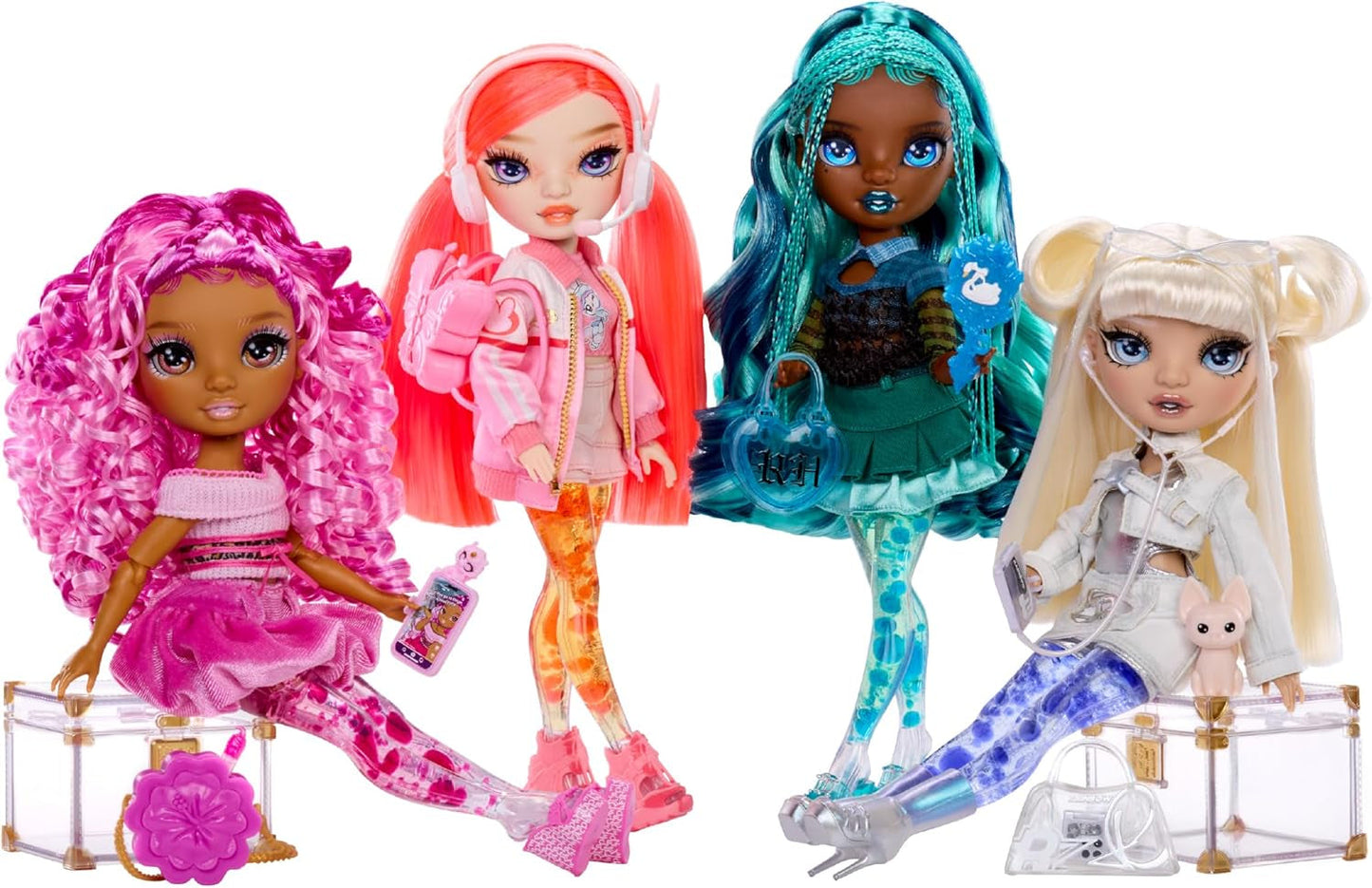 Rainbow High Sparkle & Shine Doll - Misty - 28 cm fashionabel docka med turkost hår och magiska bubblor Stående Färgglada dressing och leksamlarobjekt i 4-12 år