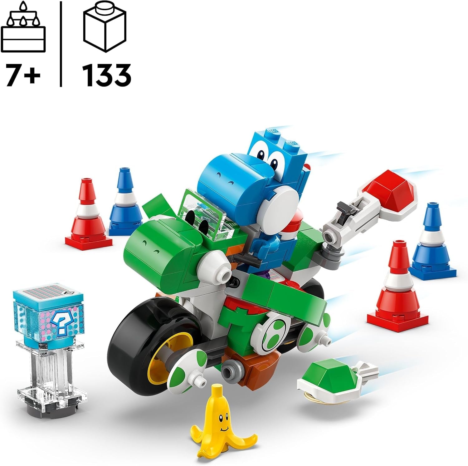 LEGO Super Mario: Mario Kart - Yoshi Bike, Nintendo Adventure Collectible Set, Present för barn, pojkar, tjejer och spelare 7+, Yoshi Figure Collection Set 72031 Byggset Besuche den LEGO-Store