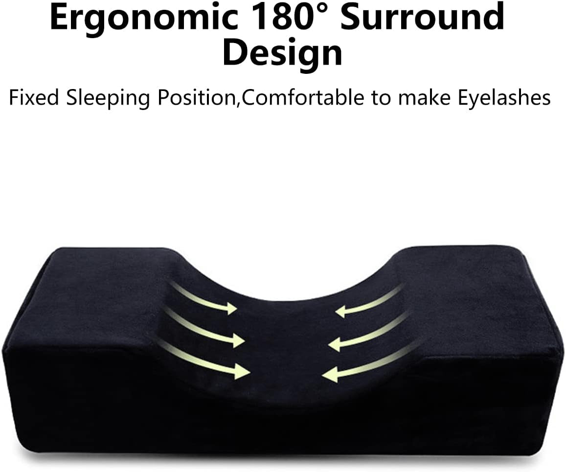 Deciniee U Shape Ögonfransskudde: Ergonomisk nackkudde Ögonfransskudde - Flanellkudde Ögonfransförlängningskudde för hemmet Skönhetssalong Cervikala ortopediska kuddar Naty Shop