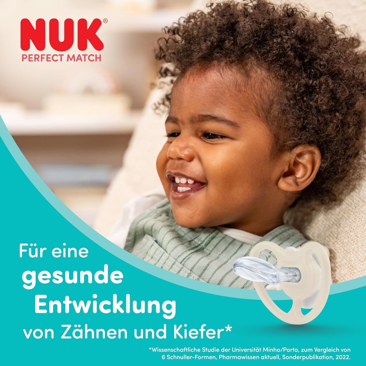 NUK Perfect Match luftnappar för spädbarn | 6-18 månader | Ortodontiska nappar som främjar luftcirkulationen och förhindrar utslag orsakade av saliv | 95 % acceptans av spädbarn** | Disney Musse Pigg | Paket om 2