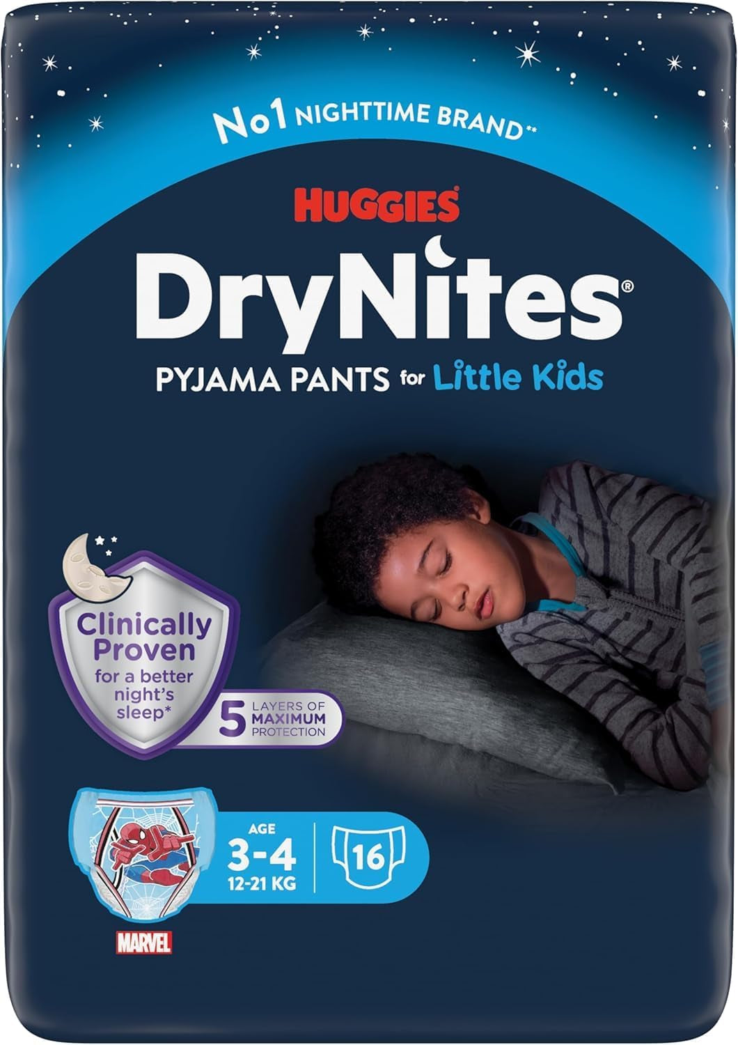 DryNites Pyjamasbyxor för pojkar 3-5 år 1 förpackning (1 x 16 stycken)