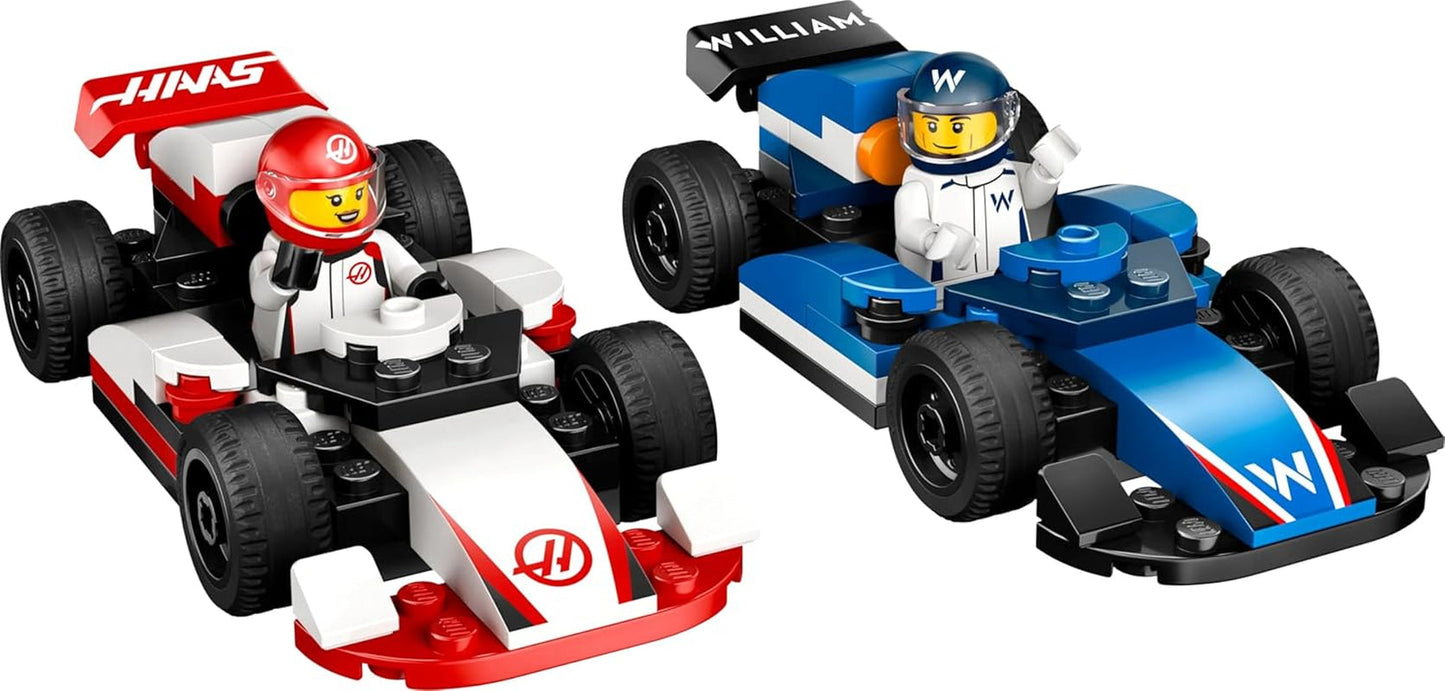 LEGO City F1 Williams Racing och Haas F1 Racing Cars - Formel 1-leksak med byggbara bilar och 2 racerförares minifigurer - Små presentidéer för pojkar och flickor från 4 år 60464 Byggset Beuche den LEGO-Store