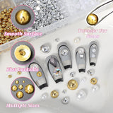GZMAYUEN 920st Guld Silver Flatback Perlen Für Nägel, Halbrunde Weiße Beige Nail Perlen, Kleine Halbrunde Flatback Perlen Für DIY Nail Art Decor