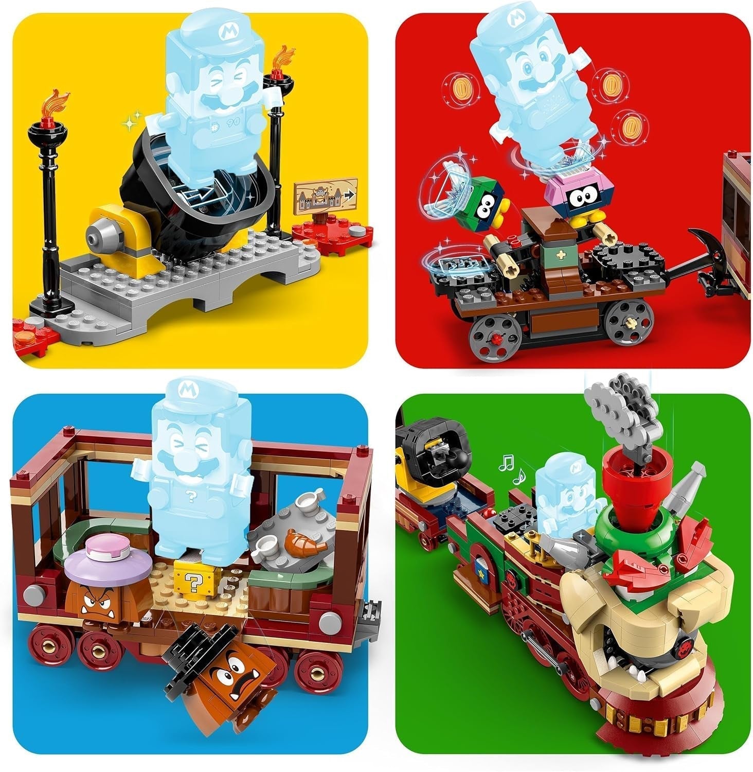 LEGO Super Mario Express Bowser Train Kids äventyrslekset med Hammer Brother 2 Gumbas och 2 Parapunctures Nintendo present för pojkar Flickor Spelare 71437 Byggset Besuche den LEGO-Store