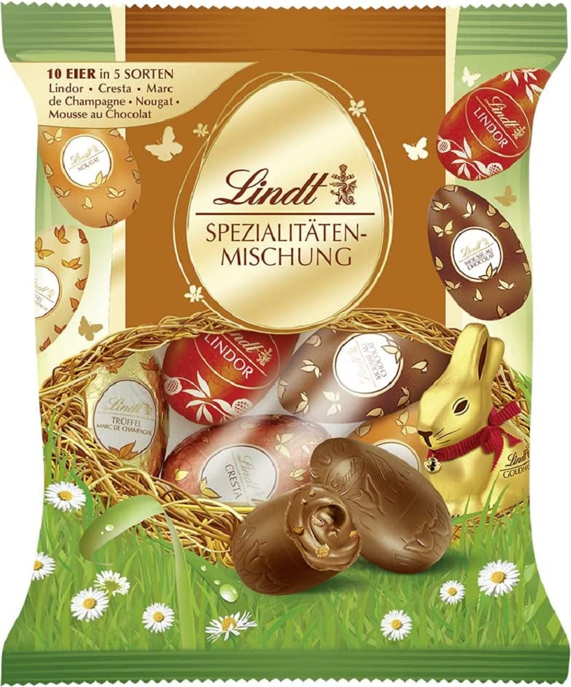 Speciell chokladmix | 2 x 180g | Helmjölksägg i fem varianter med och utan alkohol (Ägg Marc de Champagne och chokladtryffel | 3 x 90 g)