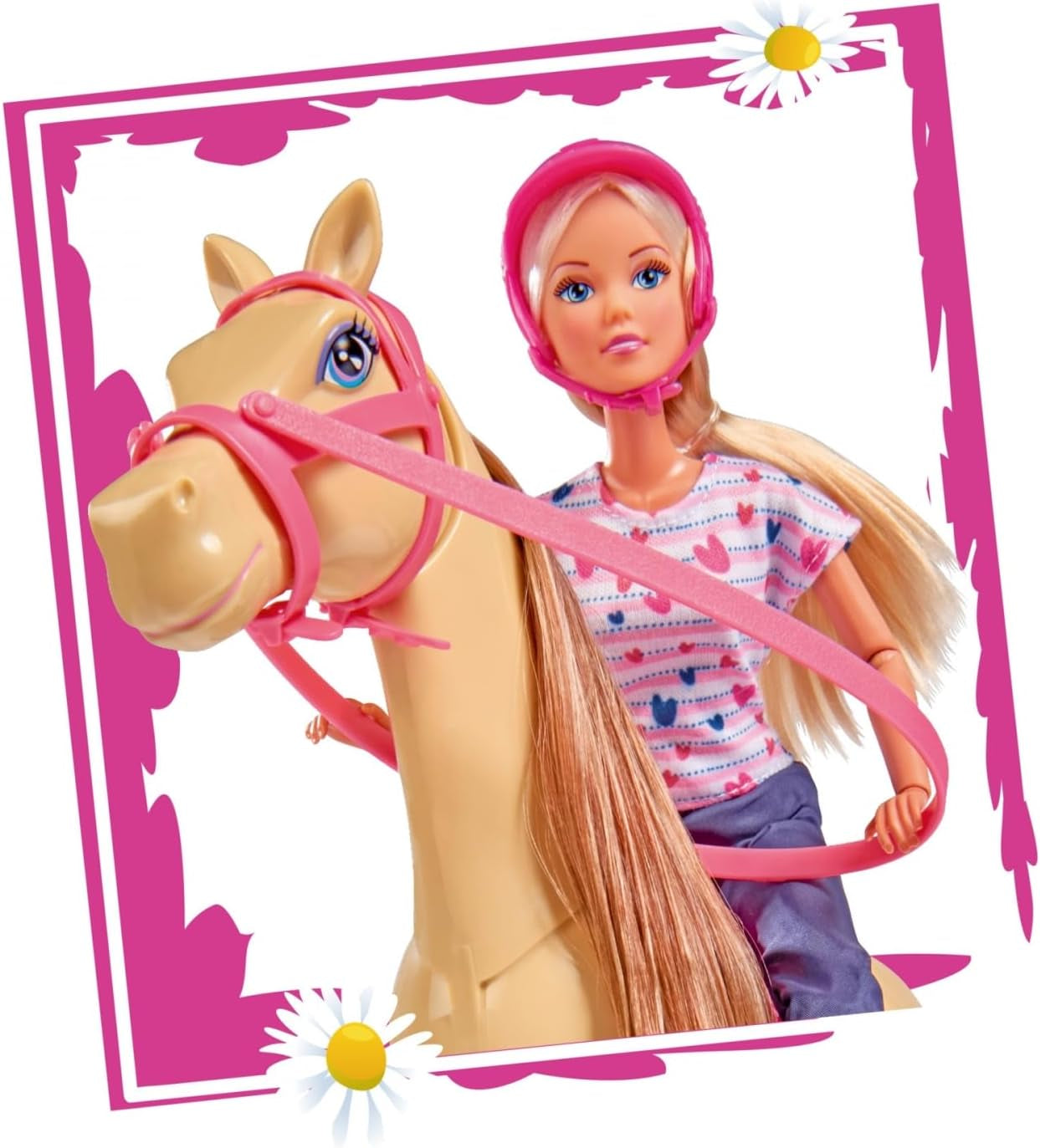 Simba 105730939 - Steffi Love Ridoutfit 2 hästar Helledad modedocka 29 cm för barn från 3 år