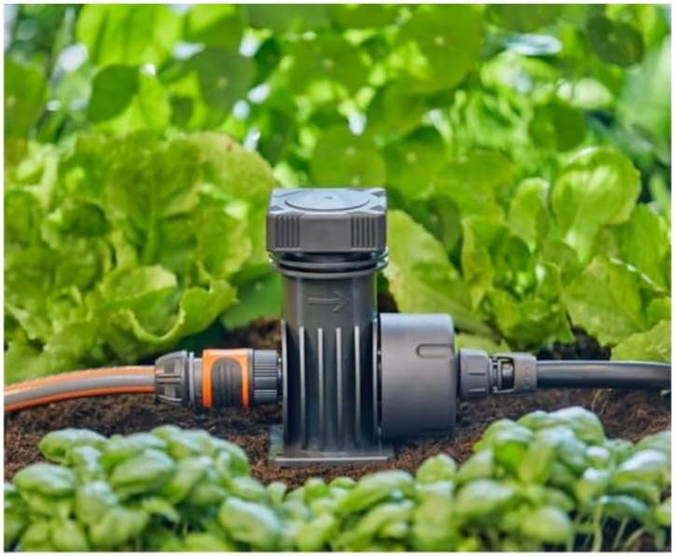 Bevattningssystem Gardena Micro-Drip Basic Unit 2000: Basenhet för tryckreduktion, vattenflöde ca. 2 000 l/h, snabb och enkel anslutningsteknik (1354-20)