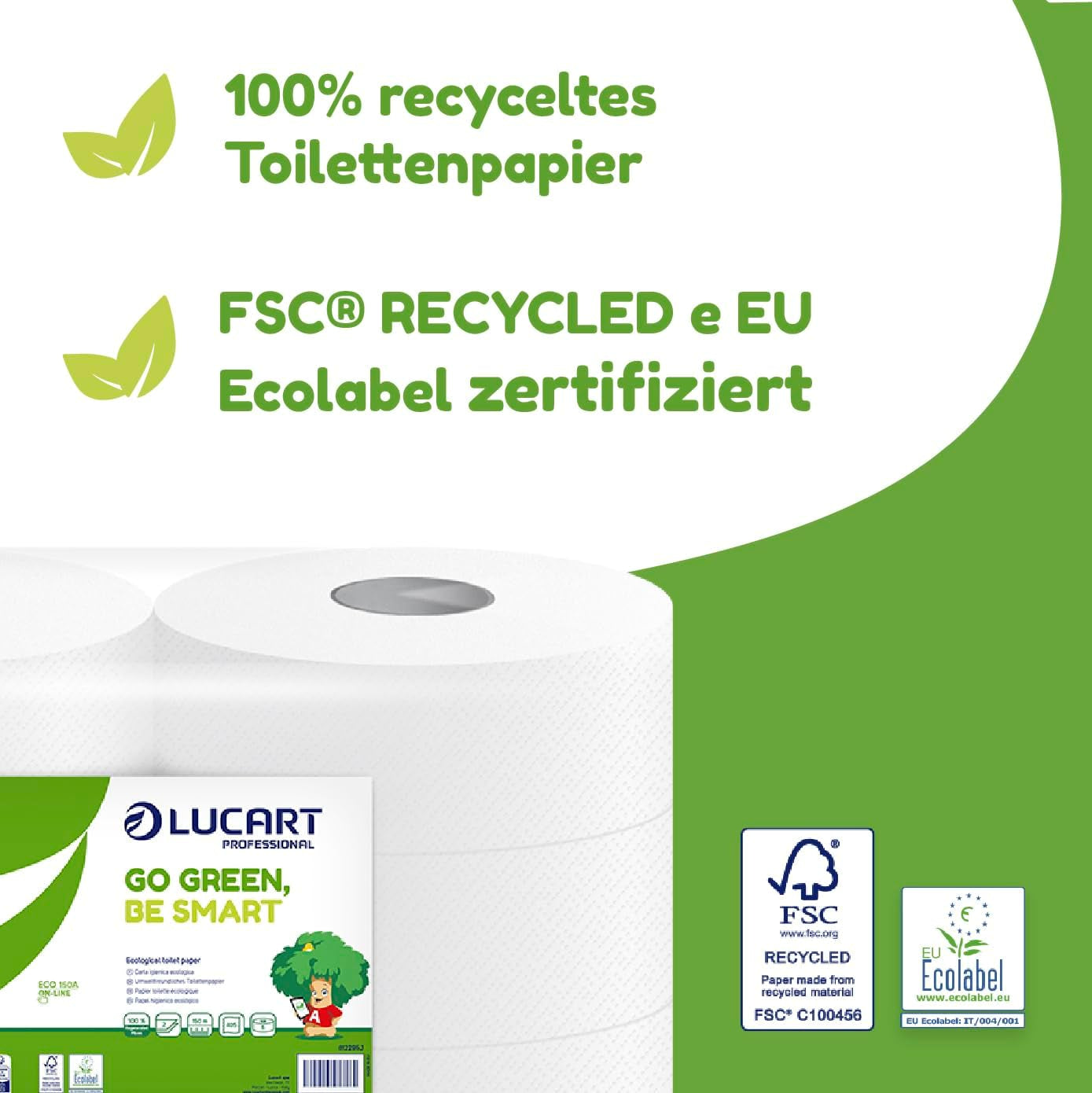 Jumbo Eco toalettpappersrullar, 2-lagers, handtvättkräm med rengörande, fuktgivande och utjämnande formel - Blomdoft - 5L, 6 stycken (1-pack)