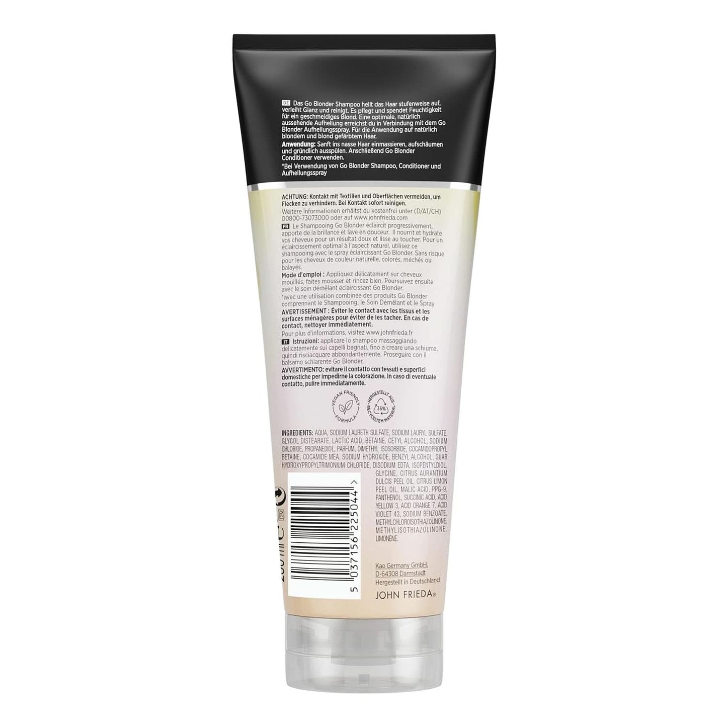 John Frieda Sheer Blonde Go Blonder Schampo, 250 ml dusch och bad Naty Shop