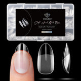 Modelones Nail Tips 510 Pieces - Heltäckande Nail Tips Set, Gel Tips Set, Pre-Polish PMMA Resin Nail Tips, Konstgjorda naglar för lim på Nail Art DIY, Short Squoval