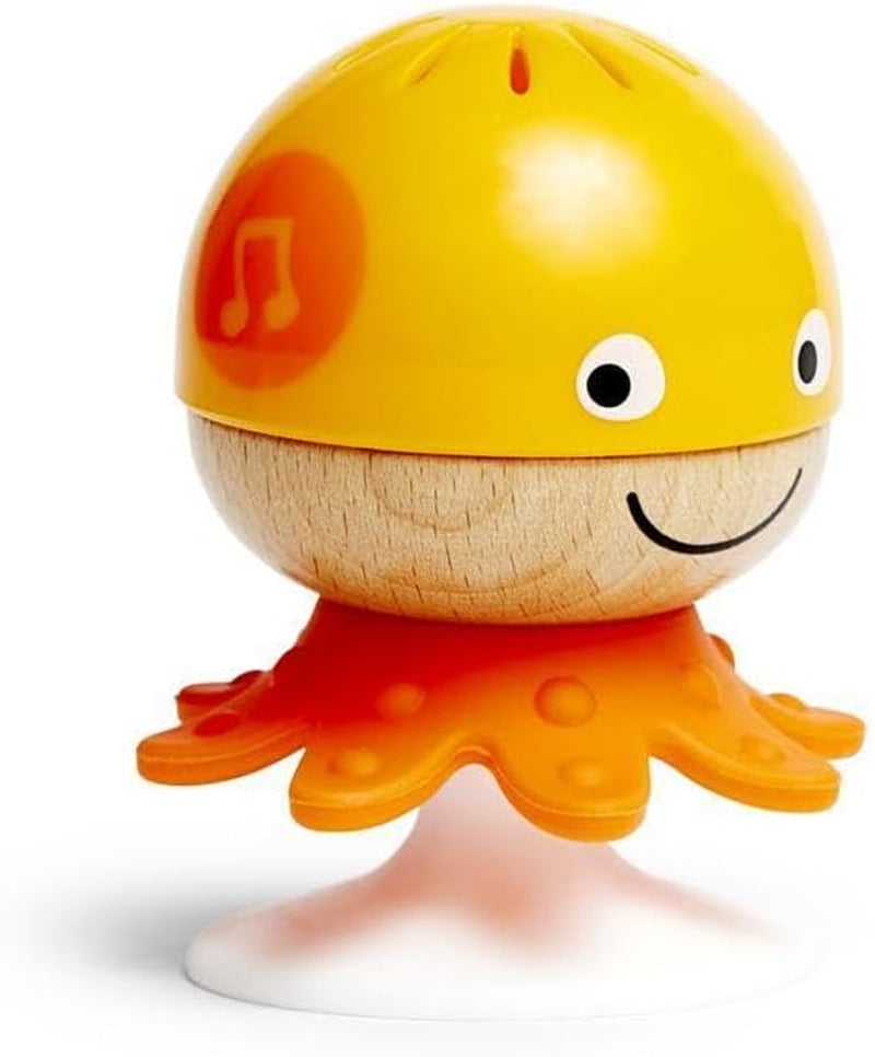Skallerset med sugkopp Hape | Tre djur med tandringelement, sköldpadda, bläckfisk och val | Lärleksak från 0 månader Bebe Toys Naty Shop