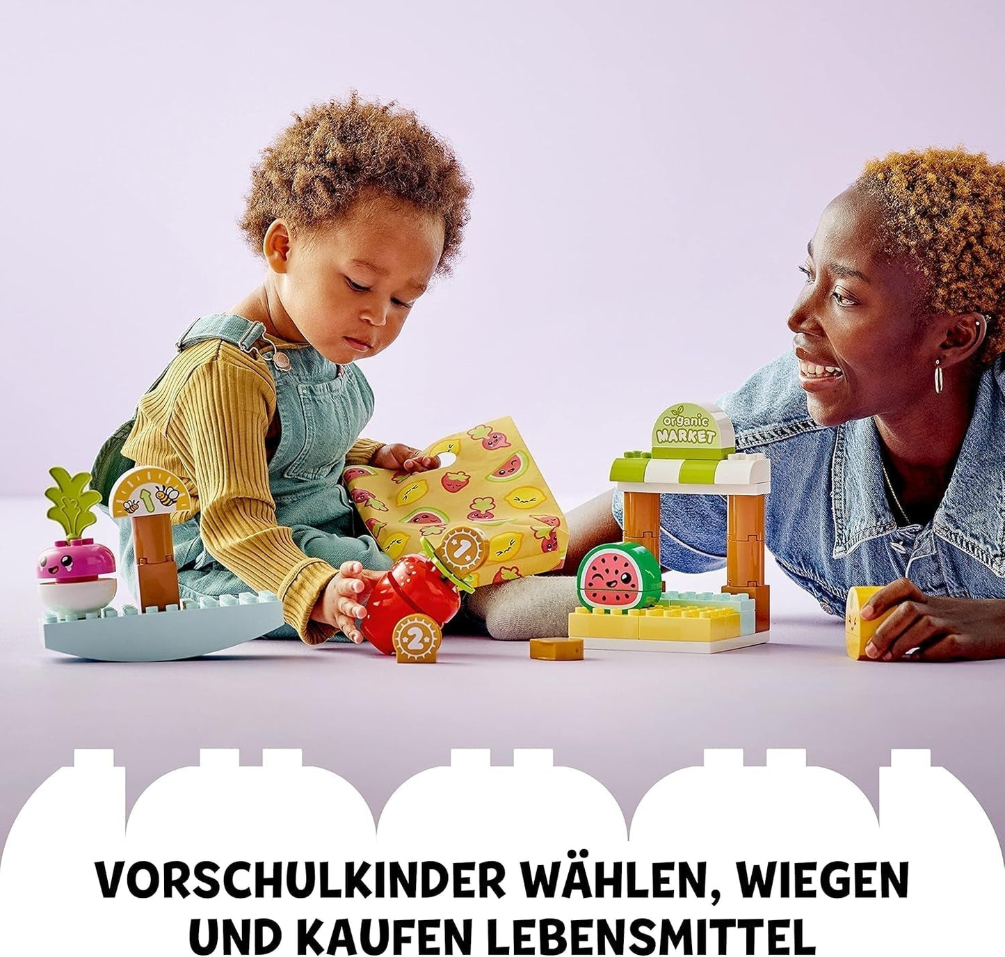 LEGO DUPLO Min första ekologiska marknad, leksaksbutiksset för pojkar och flickor, pedagogisk leksak för småbarn från 1,5 år, frukt- och grönsakstillbehör 10983 Byggset Besuche den LEGO-Store