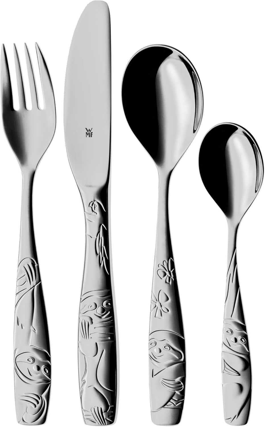 Barnbestickset WMF Sloth 4 delar, från 3 år, Cromargan polerad, diskmaskinsäker Naty Shop