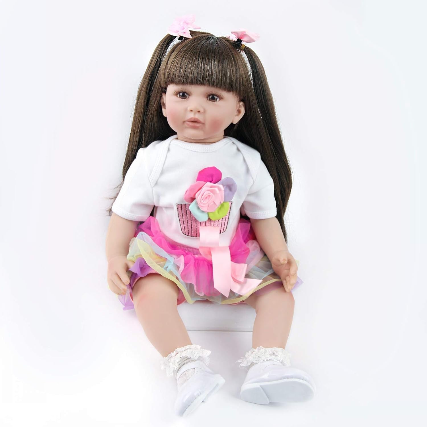 ZIYIUI 24 tums Reborn Baby Dolls, naturtrogna mjuka kroppsdockor, 60 cm handgjorda Reborn Baby Dolls, julklappar