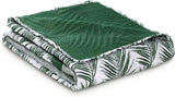 Ameliahome Överkast Överkast 170X210 Cm Dubbelsidigt Lättskött Överkast Växtmönster Grön Vit Tropiska Bonaire Sängar och filtar Besuche den AmeliaHome-Store